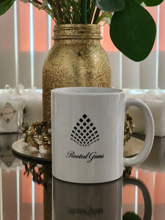 Rooted Gems Black Logo Mugs